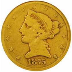 1875-CC Liberty $5 Winter 2-B G-6 (NGC)