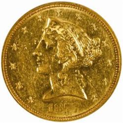 1877-S Liberty $5 AU-58 (NGC)