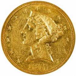 1877-S Liberty $5 AU-55 (NGC)