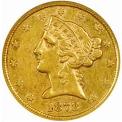 1878-CC Liberty $5. The only known dies AU55 (NGC