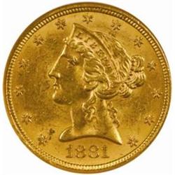 1881 Liberty $5 MS-63 (NGC)