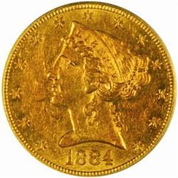 1884-CC Liberty $5. The only known dies AU58 PCGS
