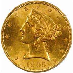 1905-S Liberty $5 MS-64 (PCGS)