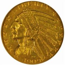1909-O Indian $5 AU-58 (NGC)