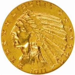 1911-D Indian $5 EF-45 (NGC)