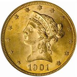 1901 Liberty Eagle MS-63 (PCGS) OGH