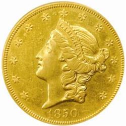 1850-O Liberty $20. AU-53 Details-Cleaned (ANACS)