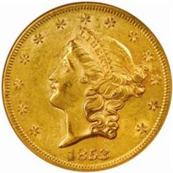 1853/2 Liberty Double Eagle FS-301 AU-58 (NGC)
