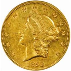 1853/2 Liberty Double Eagle FS-008 AU-55 (NGC)