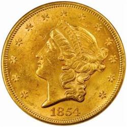 1854 Liberty Double Eagle Small Date MS-62 (NGC)