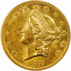 1857 Liberty Double Eagle AU-58 (NGC)