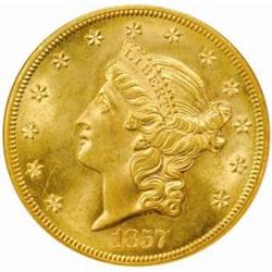 1857-S Liberty Double Eagle MS-64 (NGC)