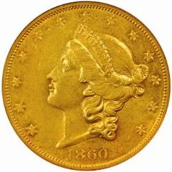 1860-O Liberty Double Eagle AU-58 (NGC)