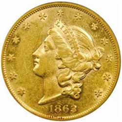 1863 Liberty Double Eagle AU-55 (PCGS)
