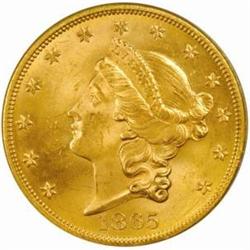 1865-S $20. Unc Details-Obv Improper Cleaned NCS