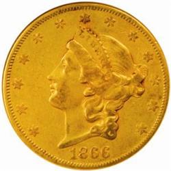 1866-S Liberty Double Eagle No Motto EF-40 (NGC)