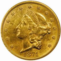 1874-S Liberty Double Eagle MS-60 (NGC)