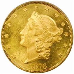1876 Liberty Double Eagle MS-62 (PCGS)