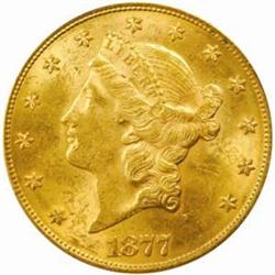 1877 Liberty Double Eagle MS-61 (PCGS)