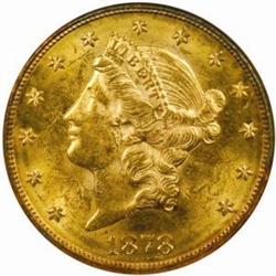 1878 Liberty Double Eagle MS-61 (NGC) OH