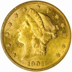1901-S Liberty Double Eagle MS-62 (NGC) OH