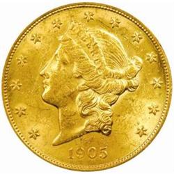 1905 Liberty Double Eagle AU-58 (PCGS)
