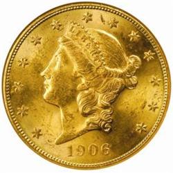 1906-S Liberty Double Eagle MS-62 (NGC)