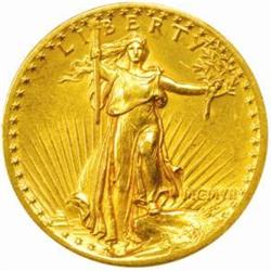 MCMVII (1907) $20.High Relief Flat Rim AU Details