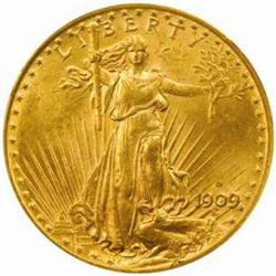 1909-D Saint-Gaudens Double Eagle MS-64 (PCGS)