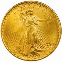1924 Saint-Gaudens Double Eagle MS-64 (NGC)