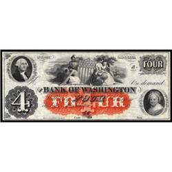 Washington, NC. Bank of Washington $4 Remainder