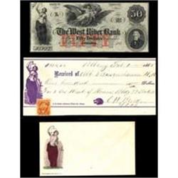 Obsolete Note with Envelope and Check Jamaica
