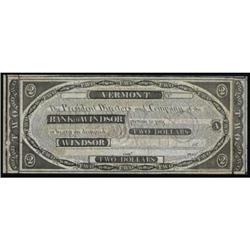 Windsor, VT Bank of Windsor $2 Remainder PMG