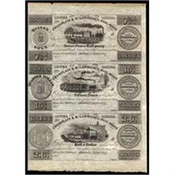 Montreal,CA. Champlain&St Lawrence RR Uncut Sheet