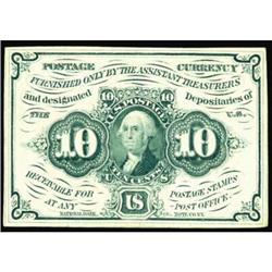 Fr 1242 10 Cents First Issue. Choice Crisp Unc.