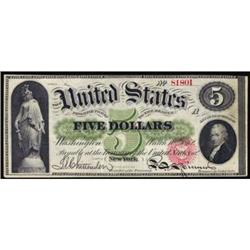 Fr 61a 1862 $5 LT Note PMG AU 50EPQ