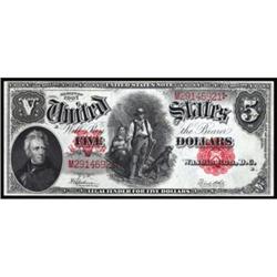 Fr 91 1907 $5 Legal Tender Note "PCBLIC" ErrorPMG