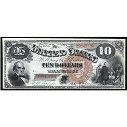 Fr 100 1880 $10 LT Note. PMG Ch. Unc 63EPQ