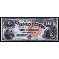 Fr 107 1880 $10 LT Note. PMG Gem Unc 65EPQ