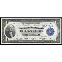 Fr 708 1918 $1 FRBN. PMG AU55EPQ