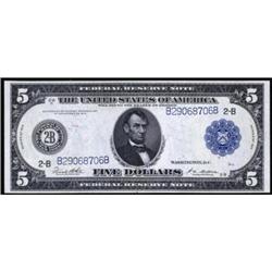 Fr 851a 1914 $5 FRN. PMG Gem Unc. 66EPQ