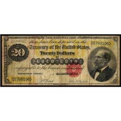 Fr 1178 1882 $20 Gold Cert. CGA Very G/F10
