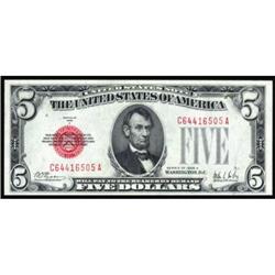 Fr 1526 1928A $5 LT Note. PMG Gem Unc66EPQ