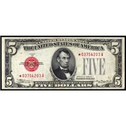 Fr 1527* 1928B $5 Legal Tender Star Note CGA VF35
