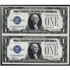 Image 1 : (2) Fr 1605 1928E $1 Silver Certs Uncut Pair PMG