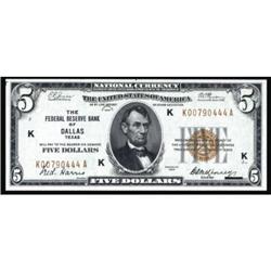 Fr 1850-K 1929 $5 FRBN. PMG Gem Unc 66EPQ