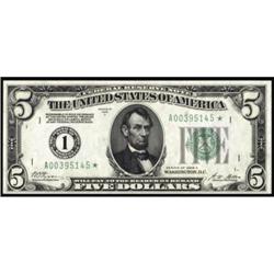 Fr 1951-A* 1928A $5 FR Star Note PMG Gem Unc