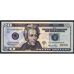 Fr 2093-C 2006 $20 FRN Serial IC44444444A PMG