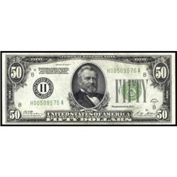 Fr 2101-H 1928A $50 FRN. PCGS Choice New 63PPQ