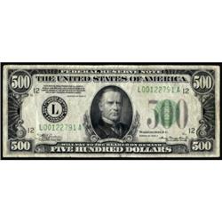 Fr 2202-L 1934A $500 FRN VF